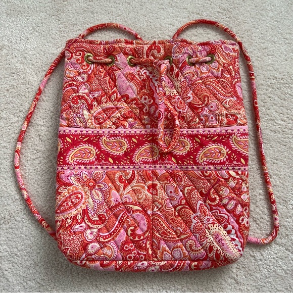 Vera Bradley Orange Sherbet String Backpack - Picture 2 of 8